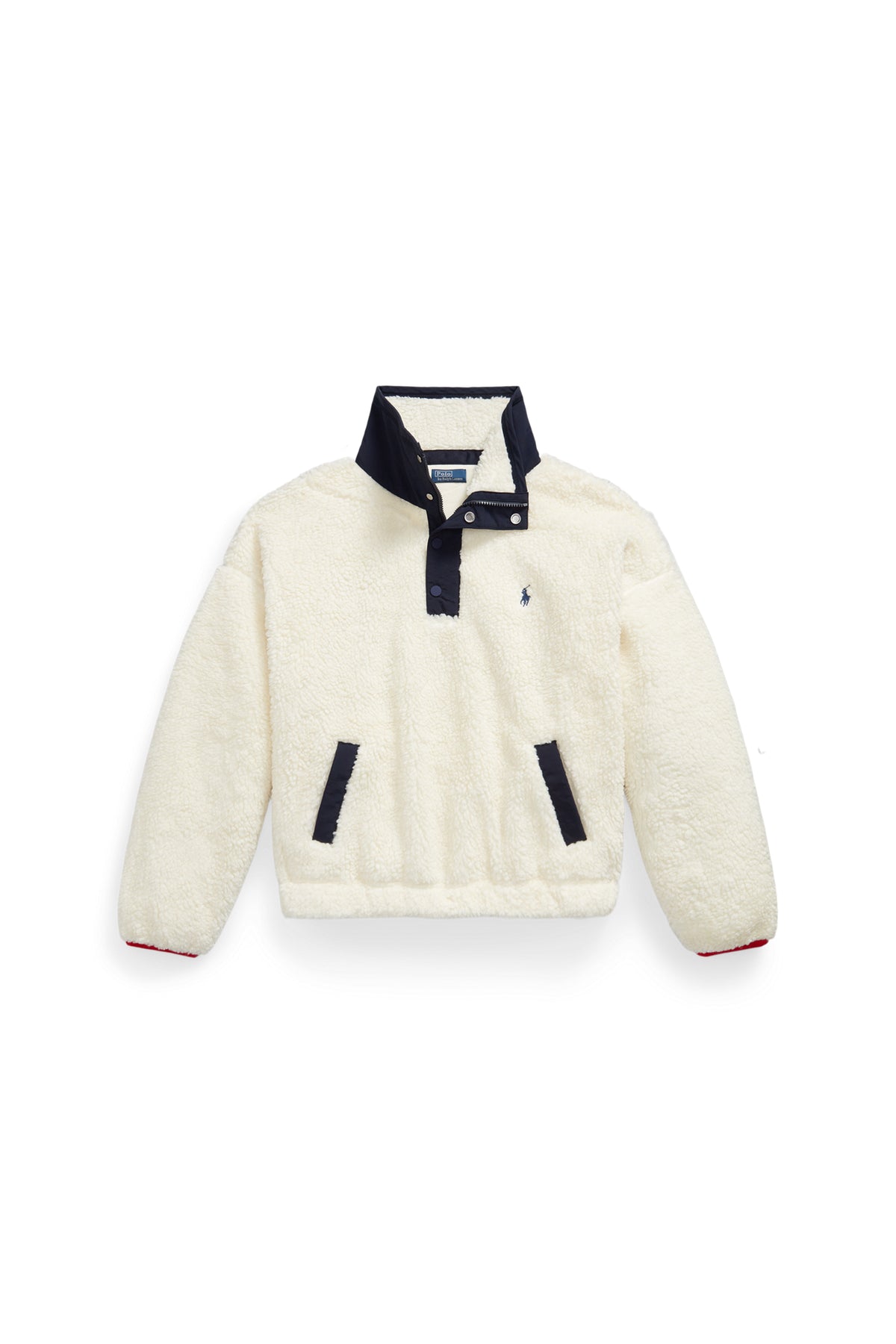 Marlow cream high-pile fleece, product front view