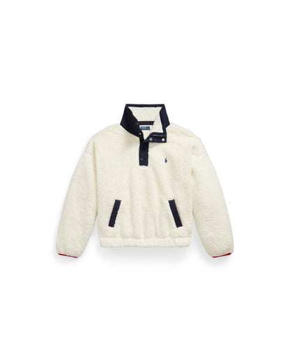 Marlow cream high-pile fleece, product front view