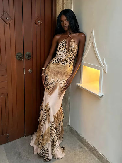 Roberto Cavalli Maxi Dress- Leopard