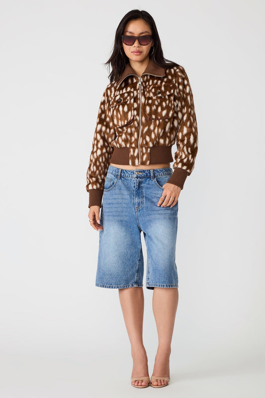 Abstract dot zip-up jacket
