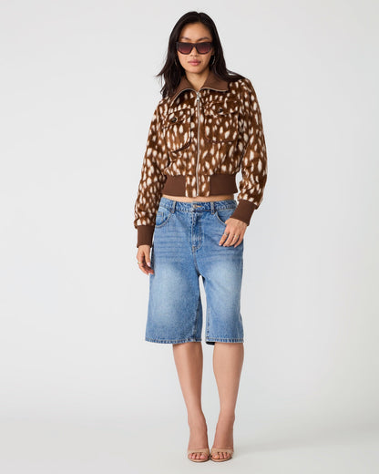 Abstract dot zip-up jacket
