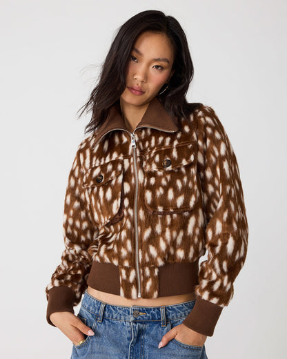 Abstract dot zip-up jacket
