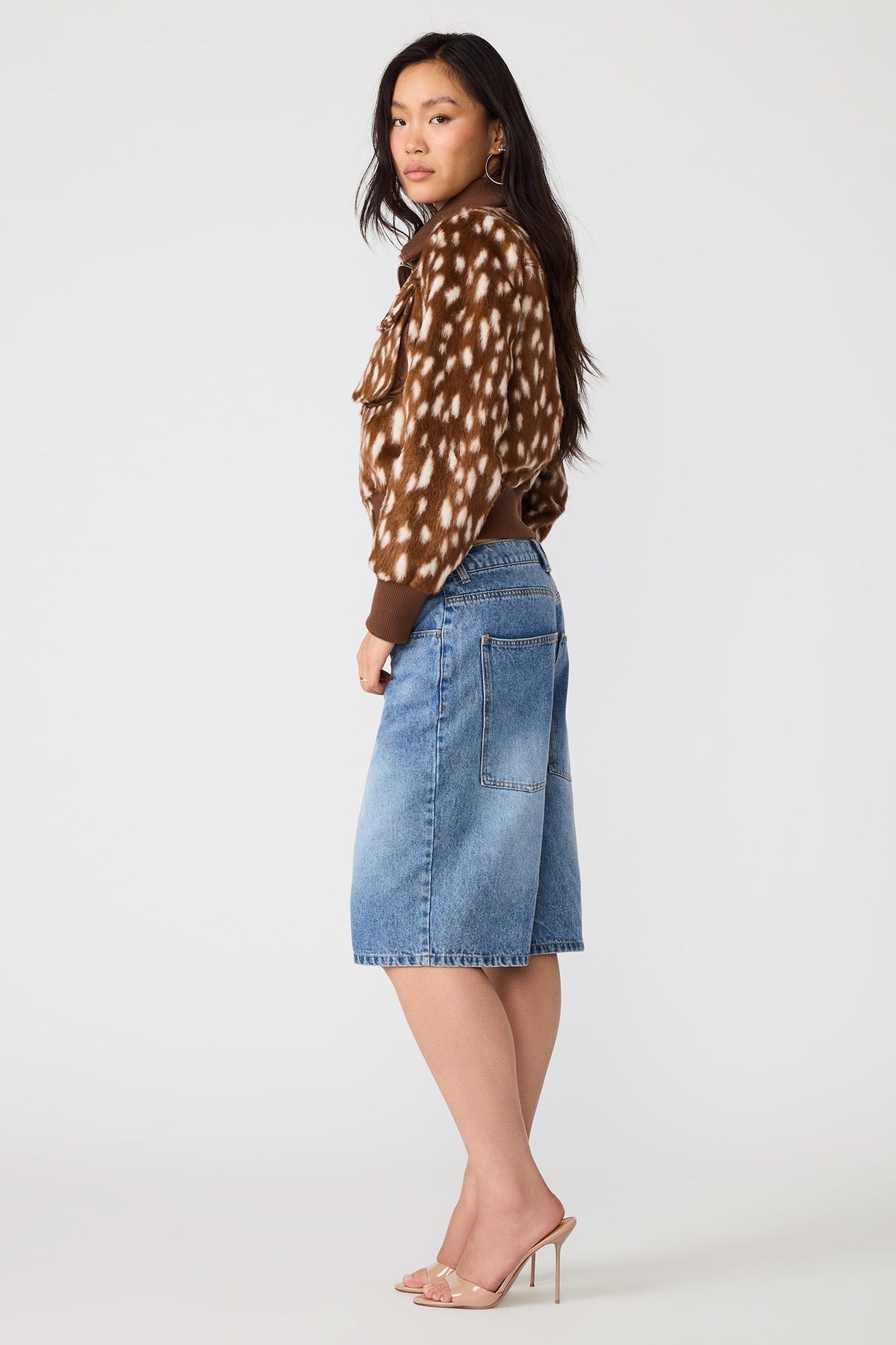 Abstract dot zip-up jacket