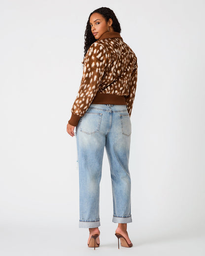 Abstract dot zip-up jacket