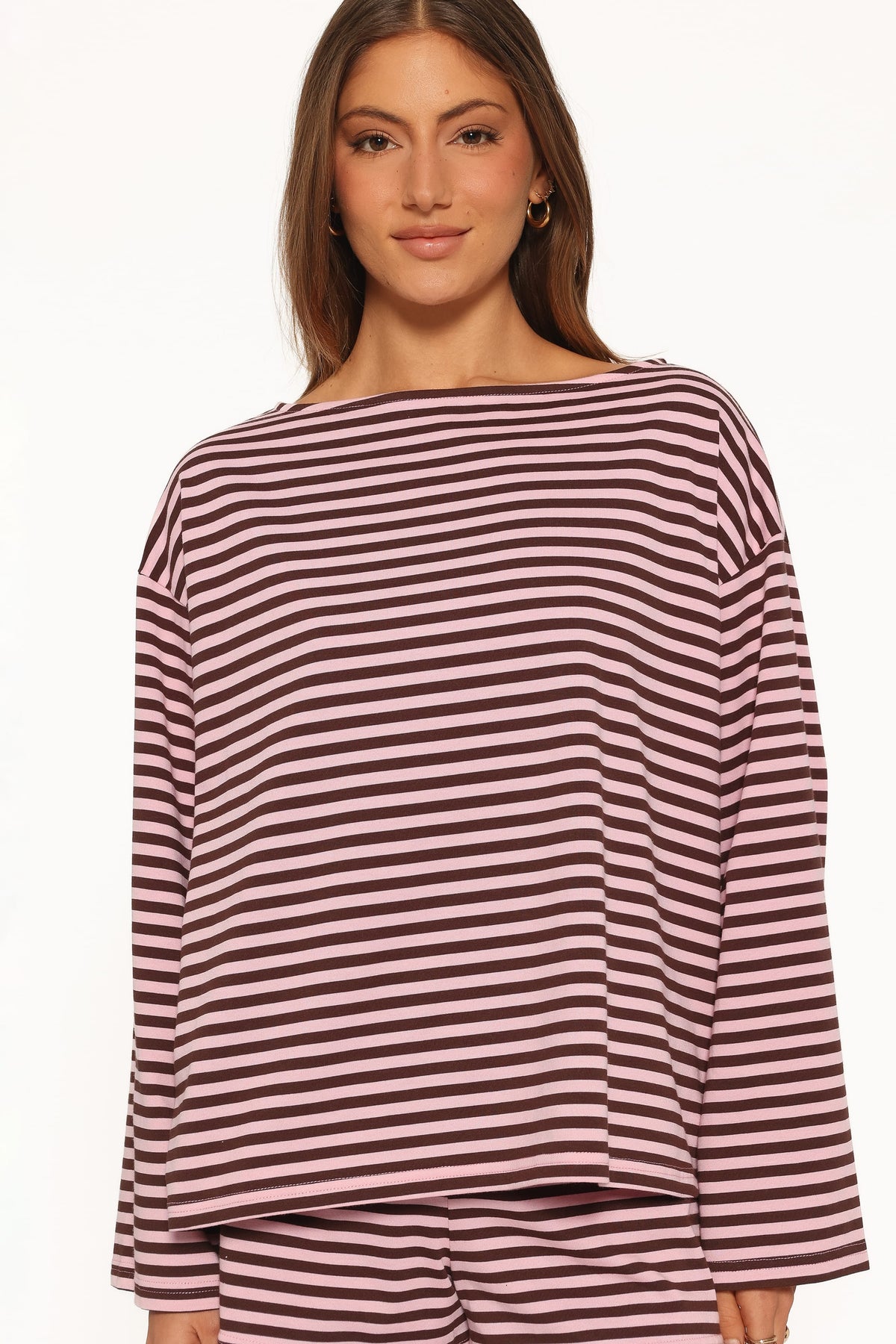 Tallulah knit short set in pink stripe, image 5