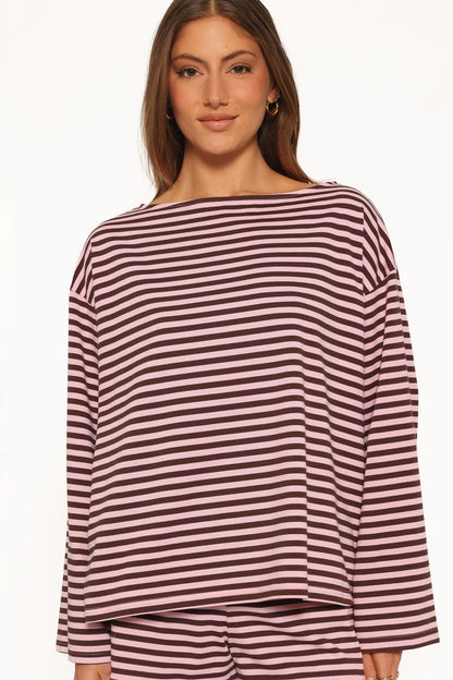 Tallulah knit short set in pink stripe, image 5