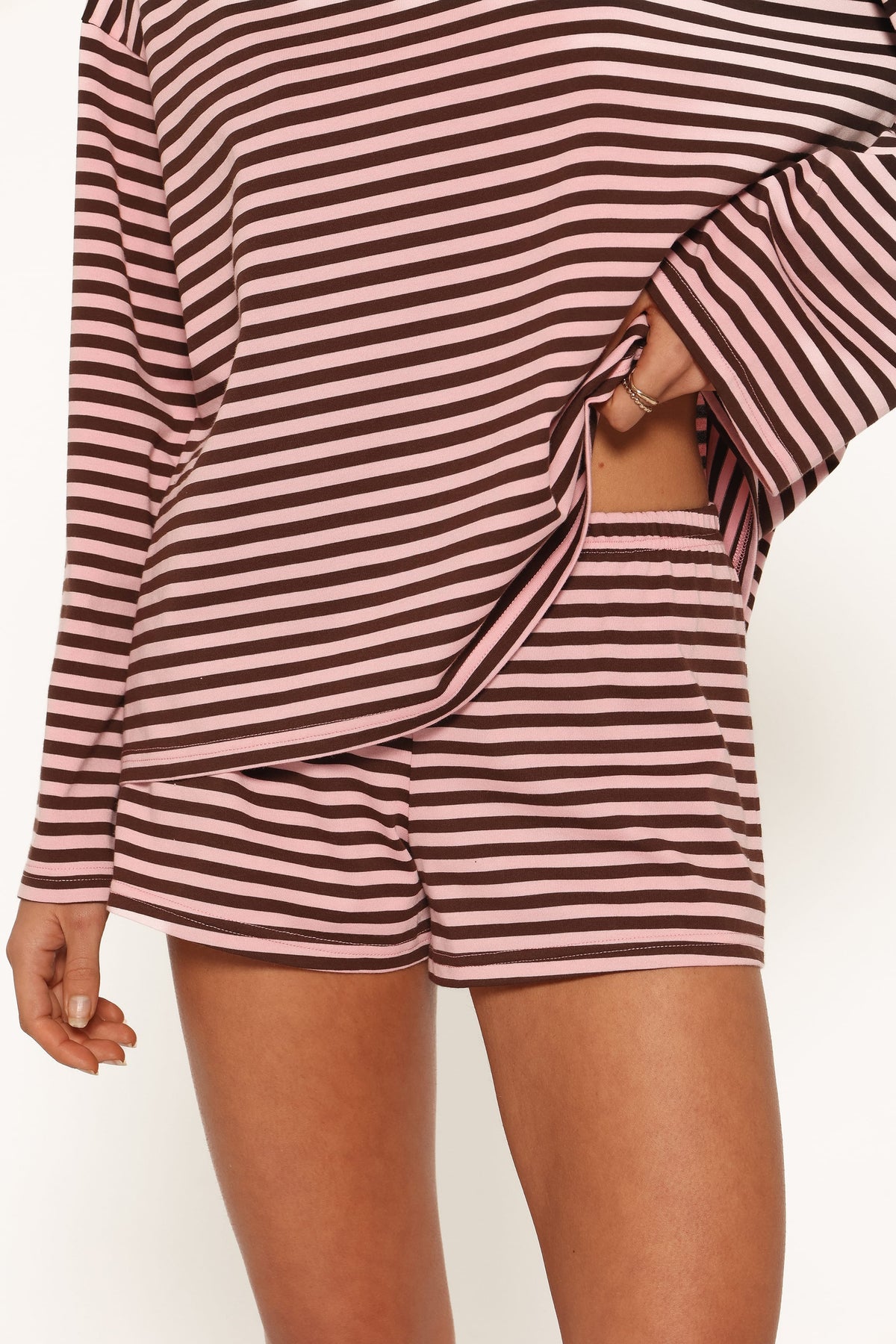 Tallulah knit short set in pink stripe, image 6