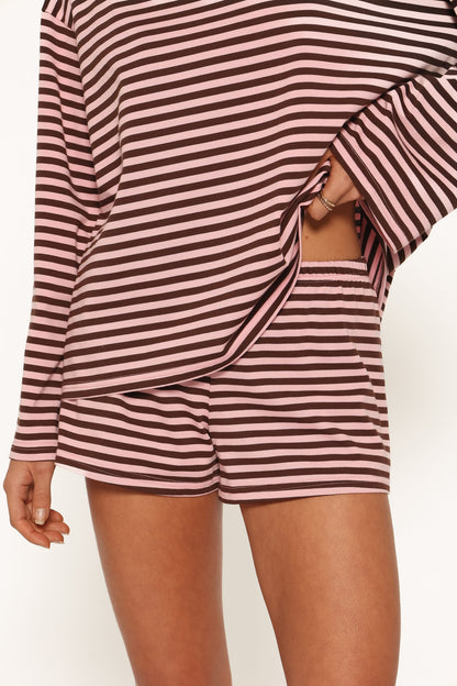 Tallulah knit short set in pink stripe, image 6