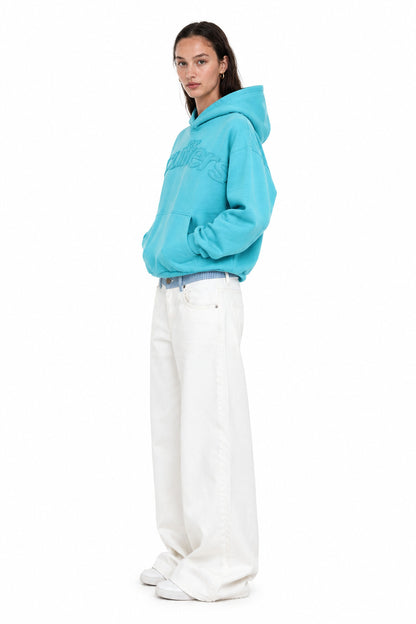 Jodie light blue hoodie, side view