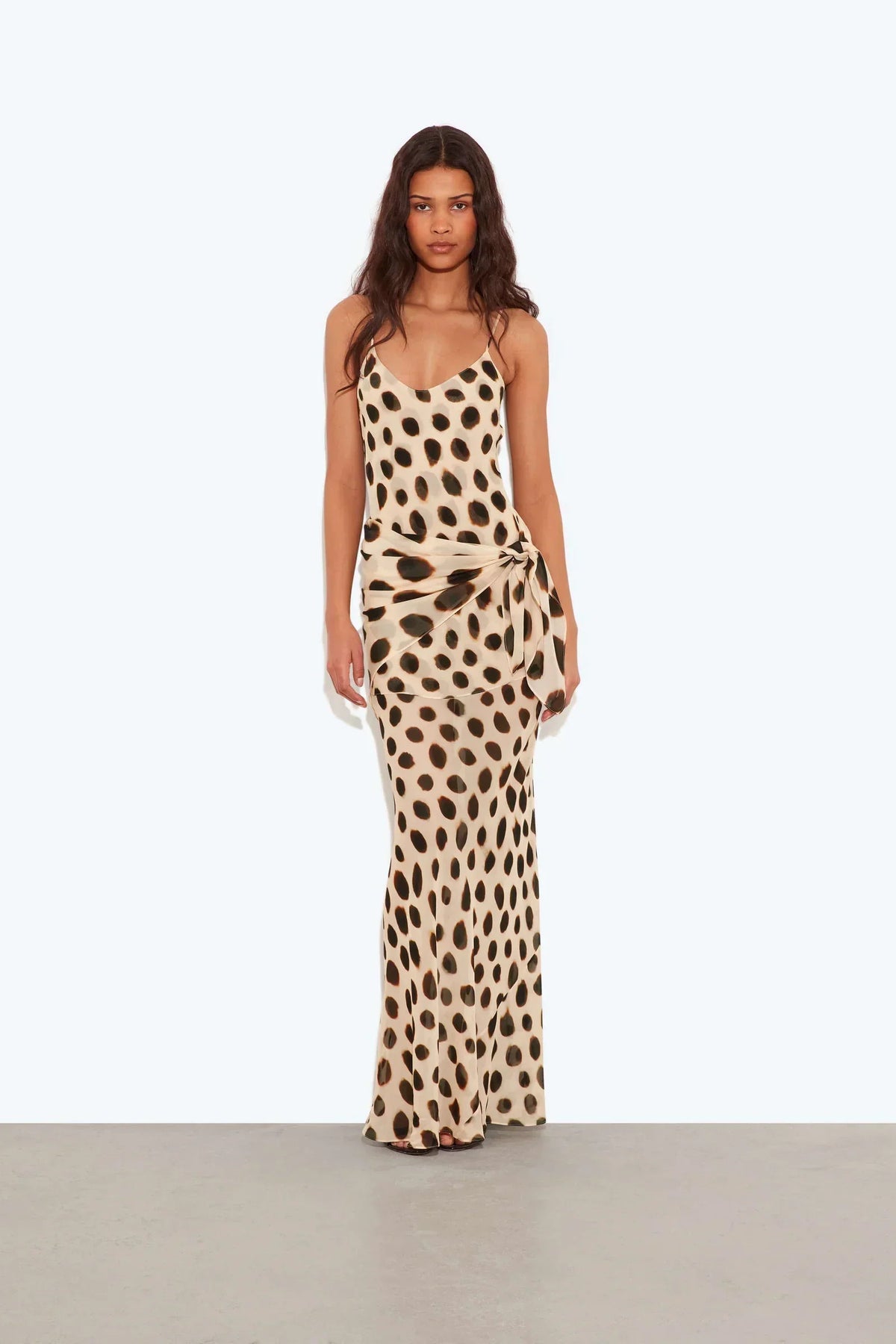LEOPARD TIE MAXI DRESS — image 1