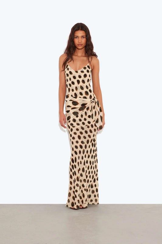 LEOPARD TIE MAXI DRESS — image 1