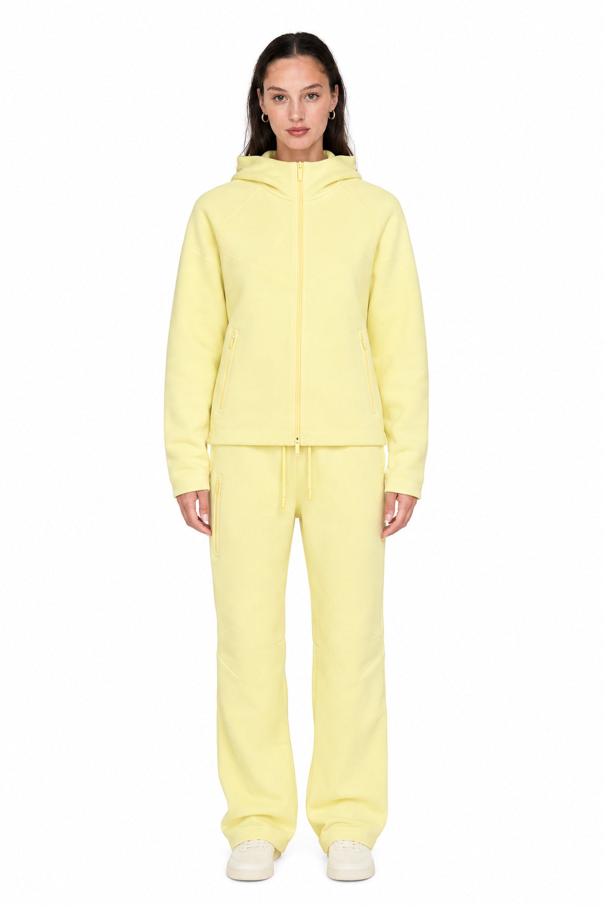 Solène citron fleece set, front view